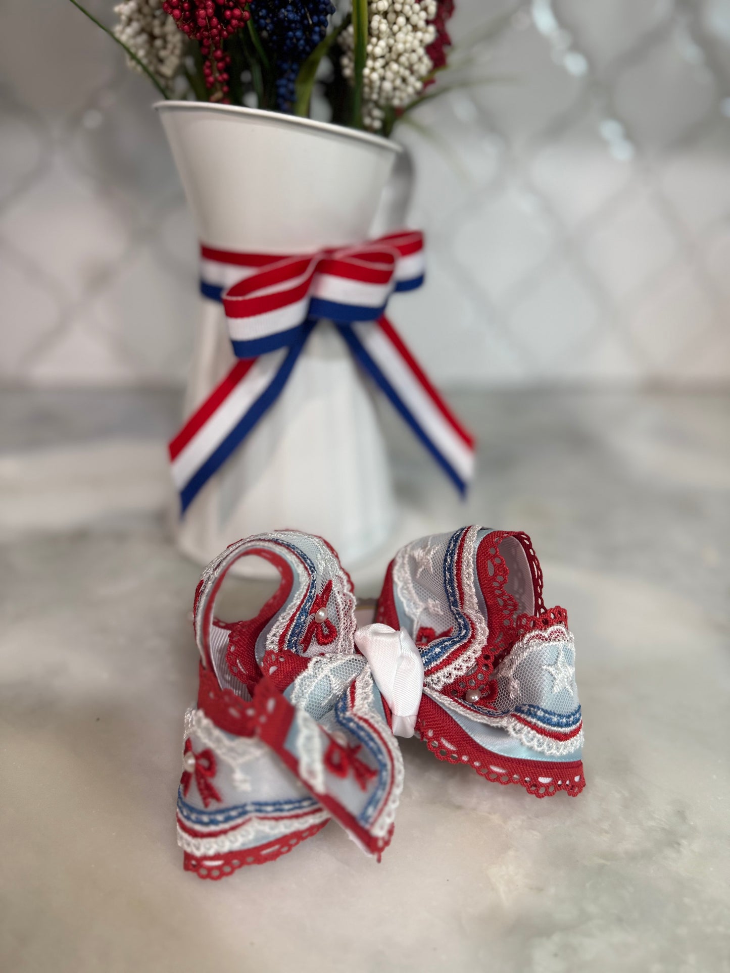 4OJ Bow Lace with Pearls