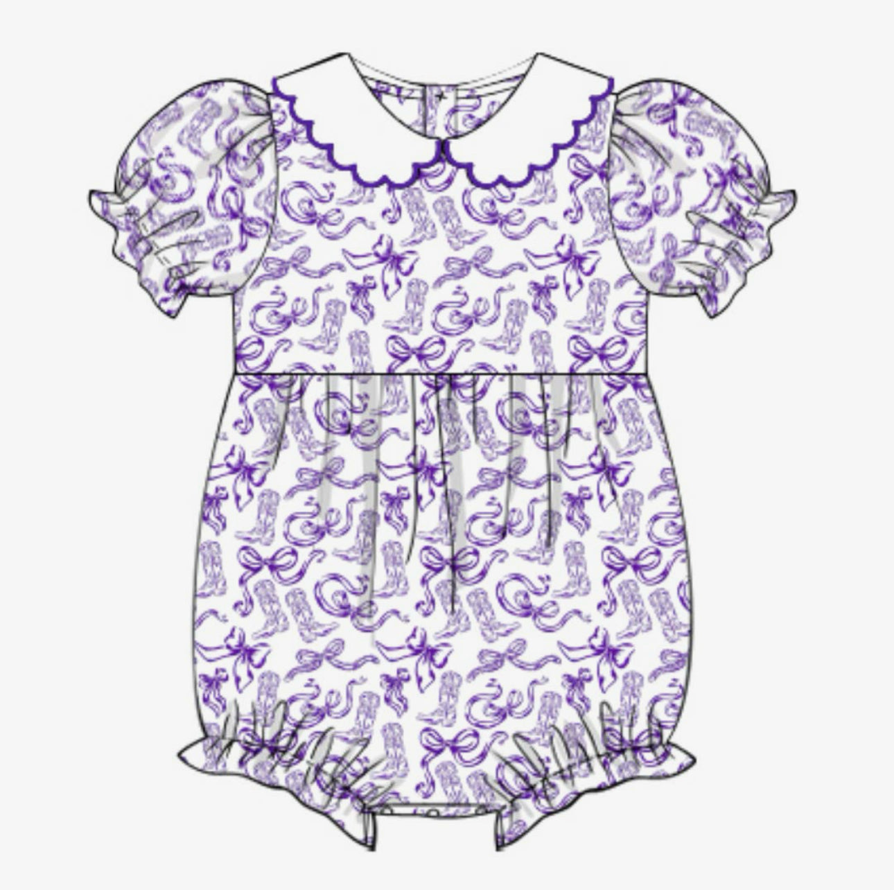 Boots Scallop Collar Girls Bubble