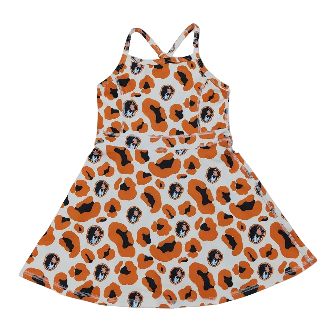 Game Day Leopard Print Girls Athletic Dress