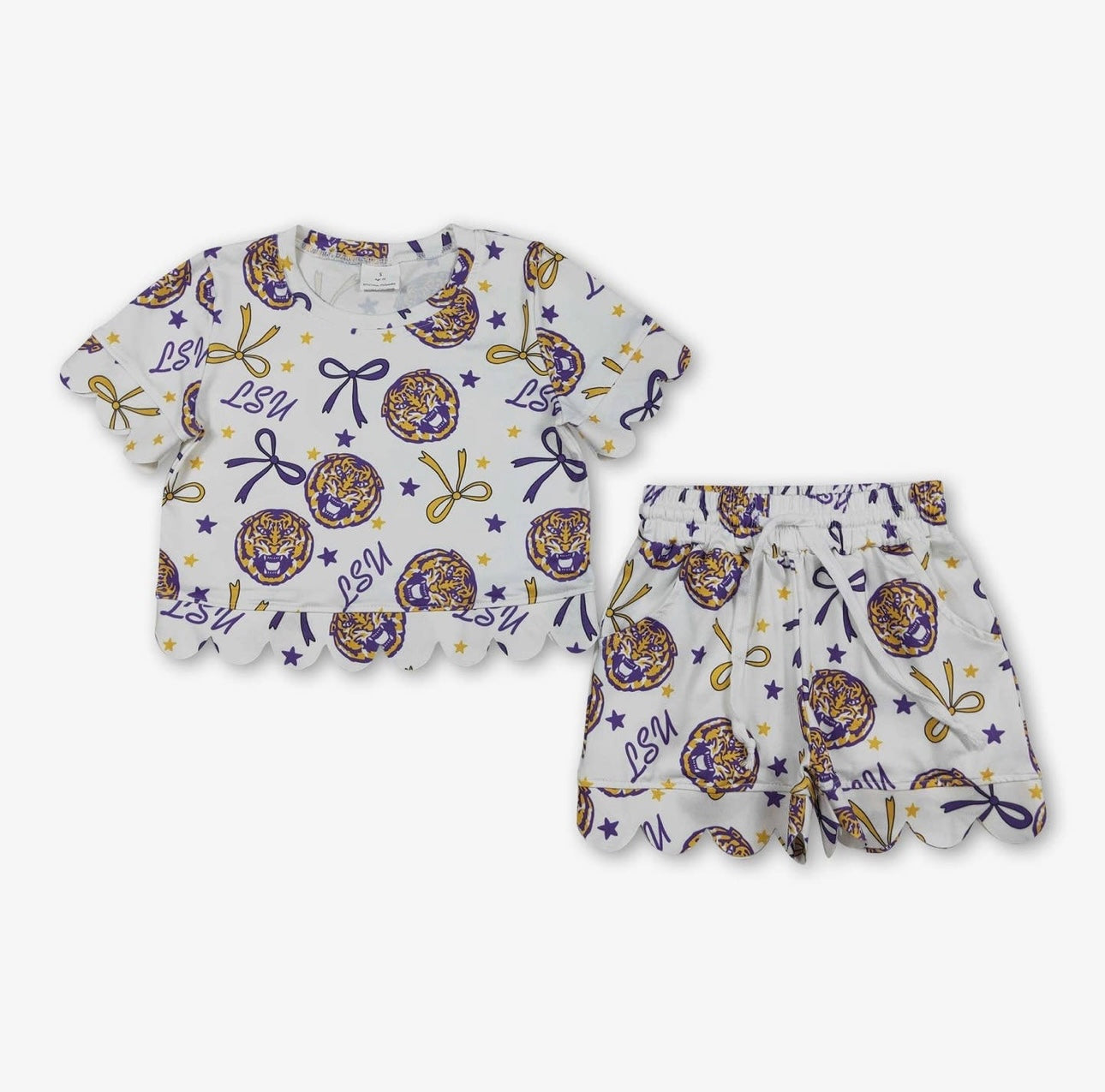 Girls Gameday Scallop Short Set