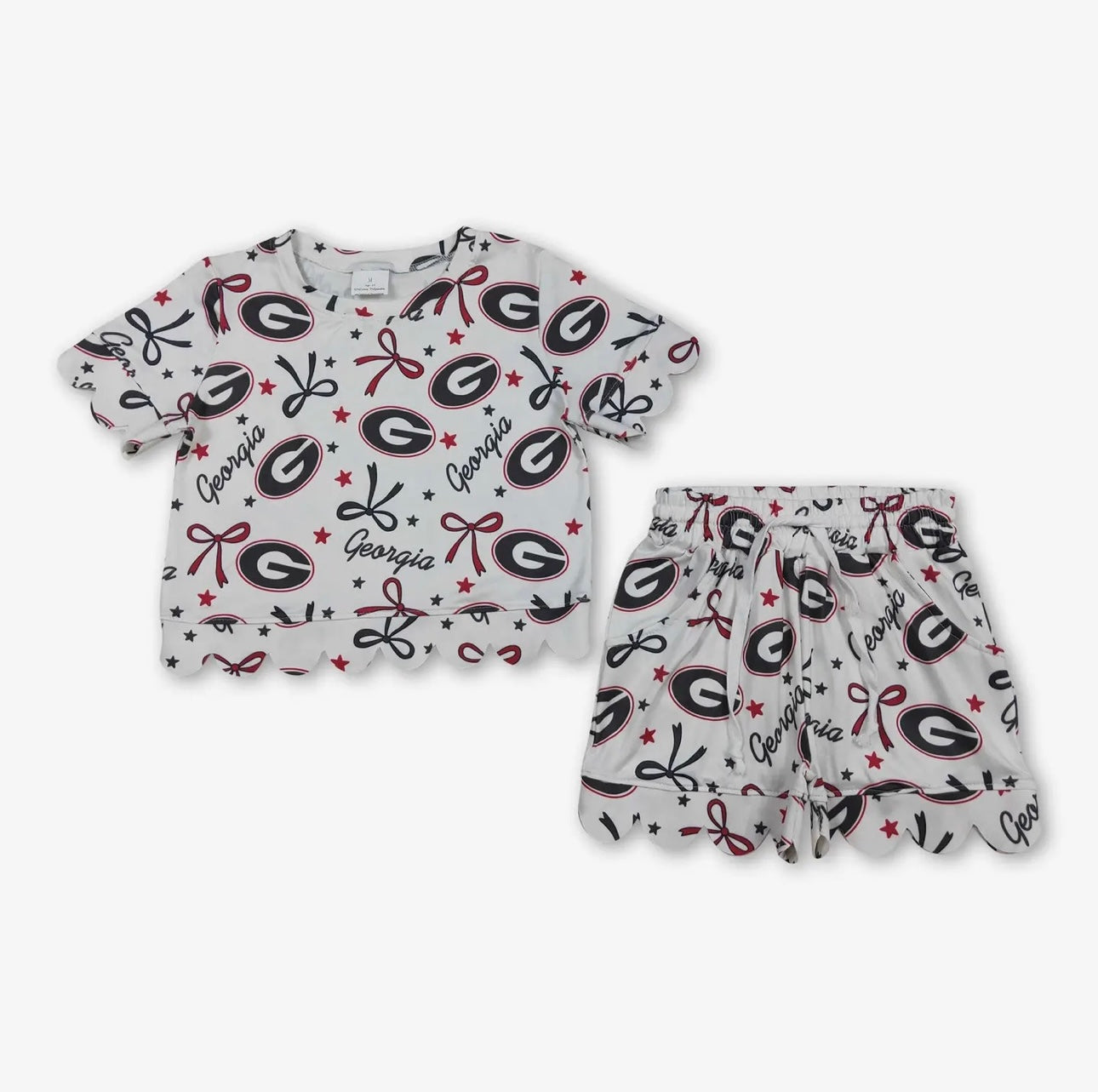 Girls Gameday Scallop Short Set