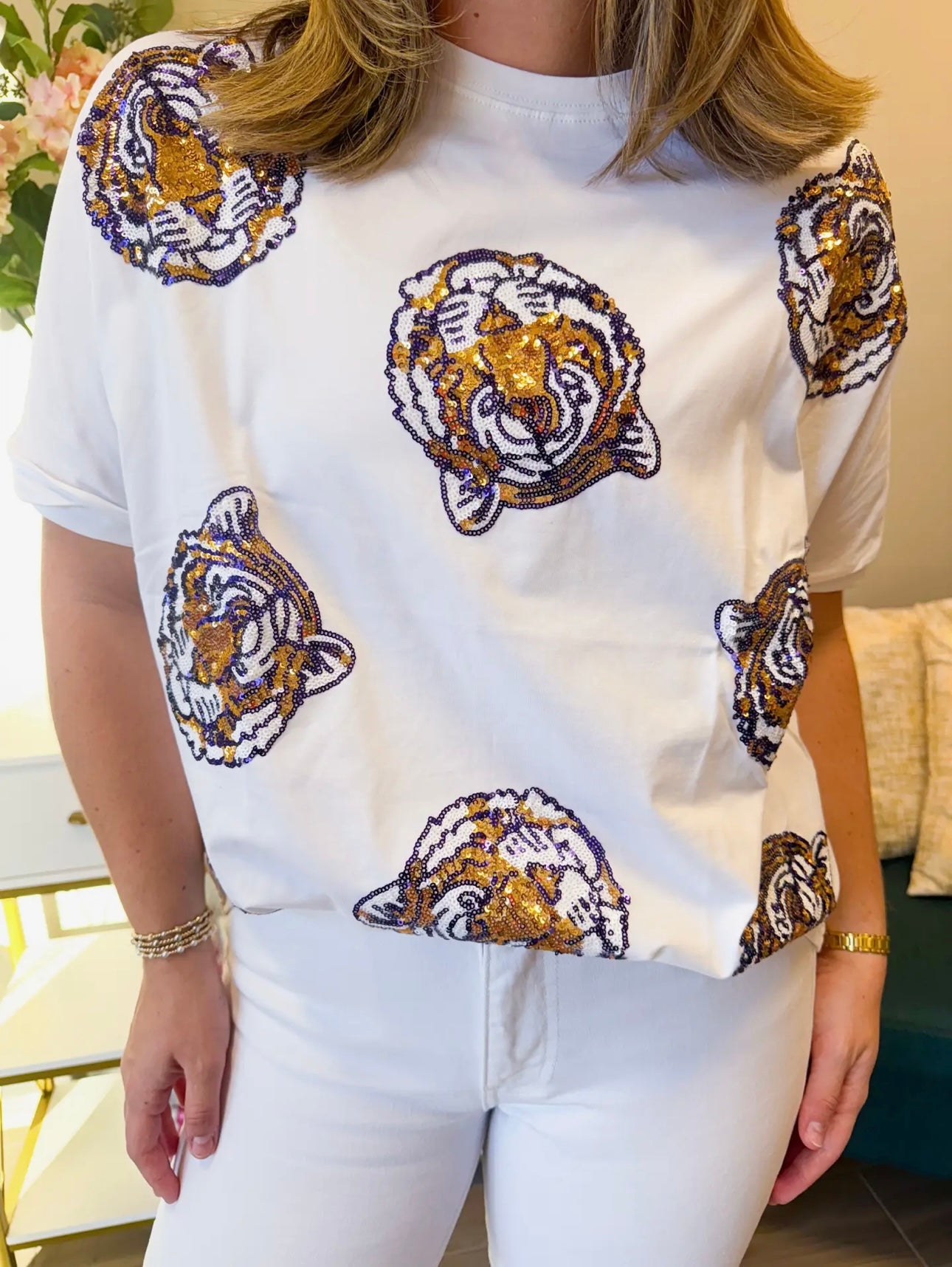 Adult Game Day Sequin Tiger Shirt