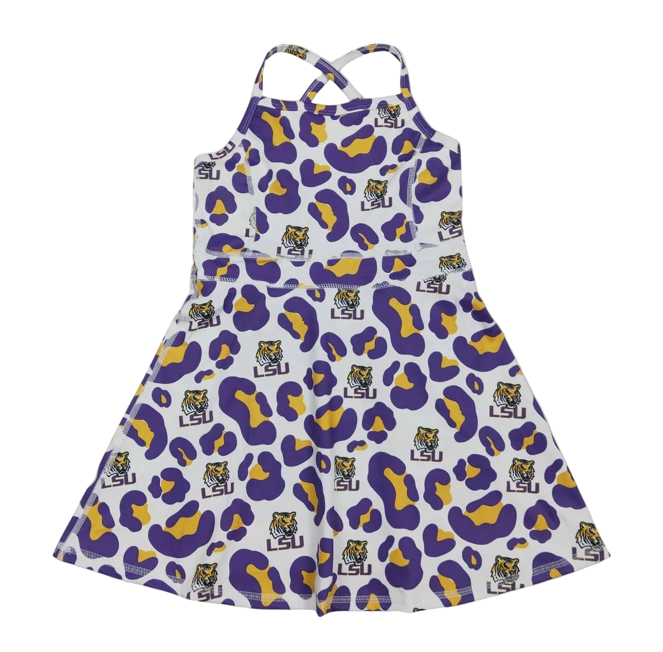 Game Day Leopard Print Girls Athletic Dress