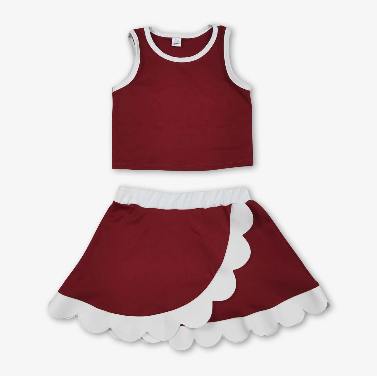 Girls Scallop Active Wear Set