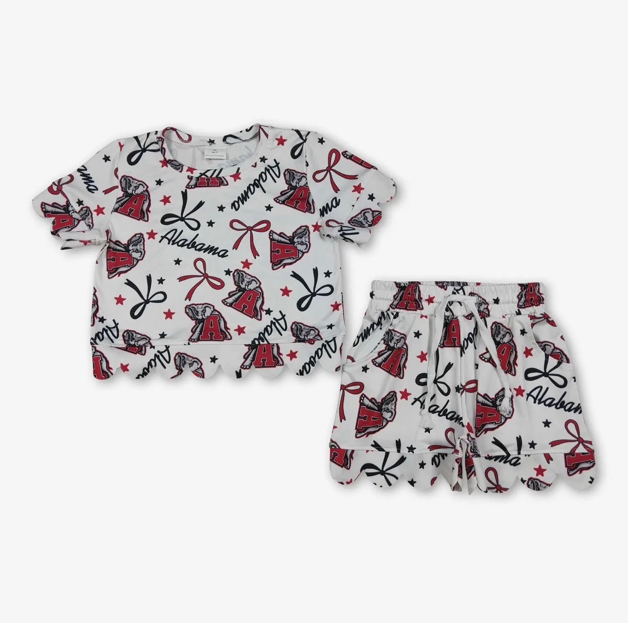 Girls Gameday Scallop Short Set