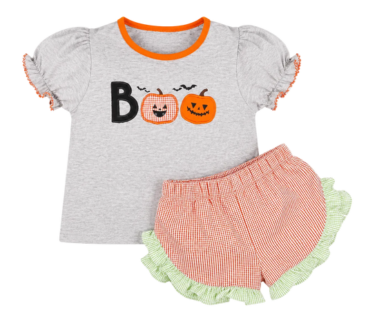 Boo Appliqué Girls Short Set (PO1 - August)