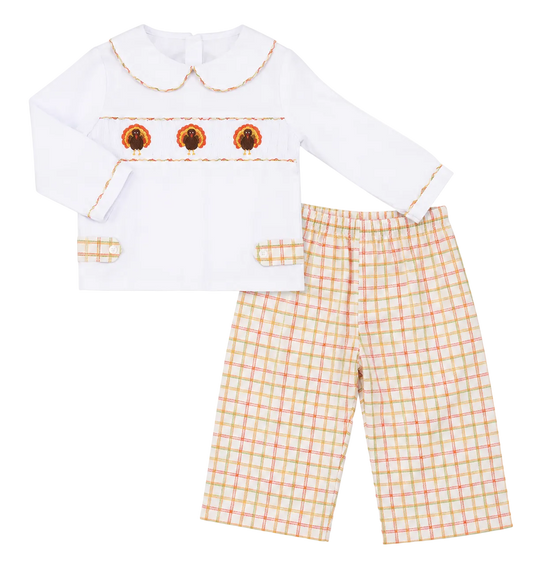 Harvest Turkey Smocked Boys Pants Set (PO1 - Eta August)